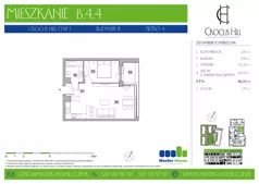 2 pokoje, mieszkanie 46,05 m², piętro 4, oferta nr B.4.4, Crocus Hill, Szczecin, Śródmieście, Śródmieście Północ, ul. Jerzego Janosika 2, 2A, 3, 3A